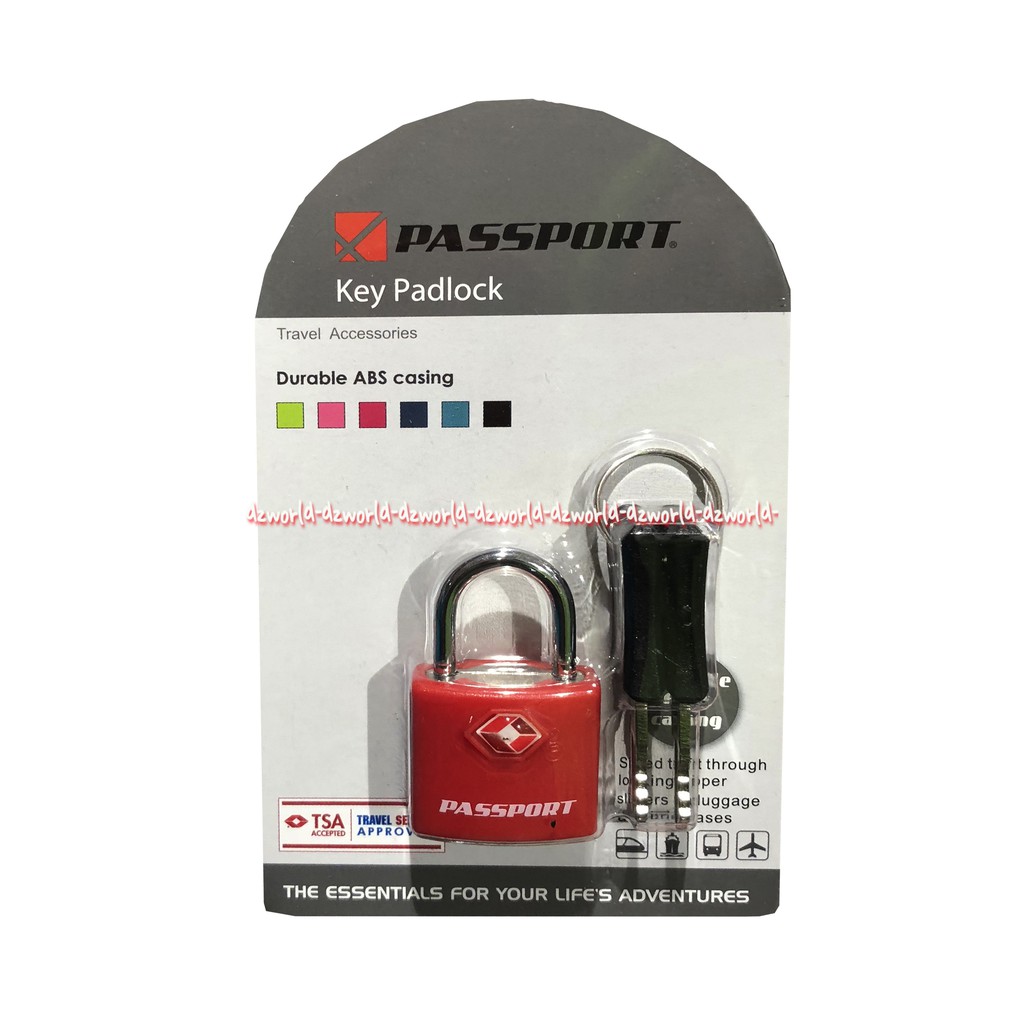 Passport Key Padlock TSA Lock Mini Padlock For Travelling Gembok Koper Kecil Warna Hitam Merah Pasport Tsa lok Pad Lock