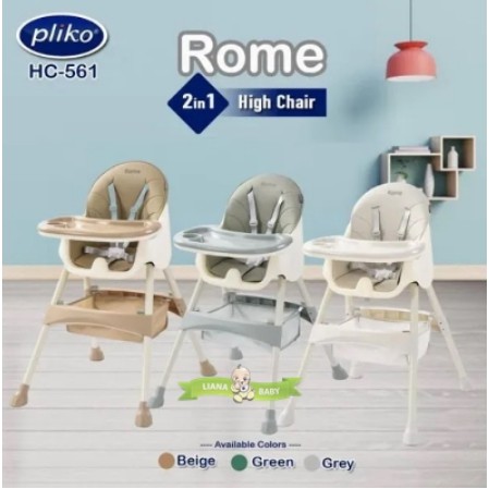 KURSI MAKAN PLIKO ROME 2 IN 1 HIGH CHAIR HC561