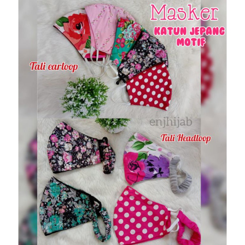 Masker Kain Katun Jepang Motif 2 Lapis Kaos