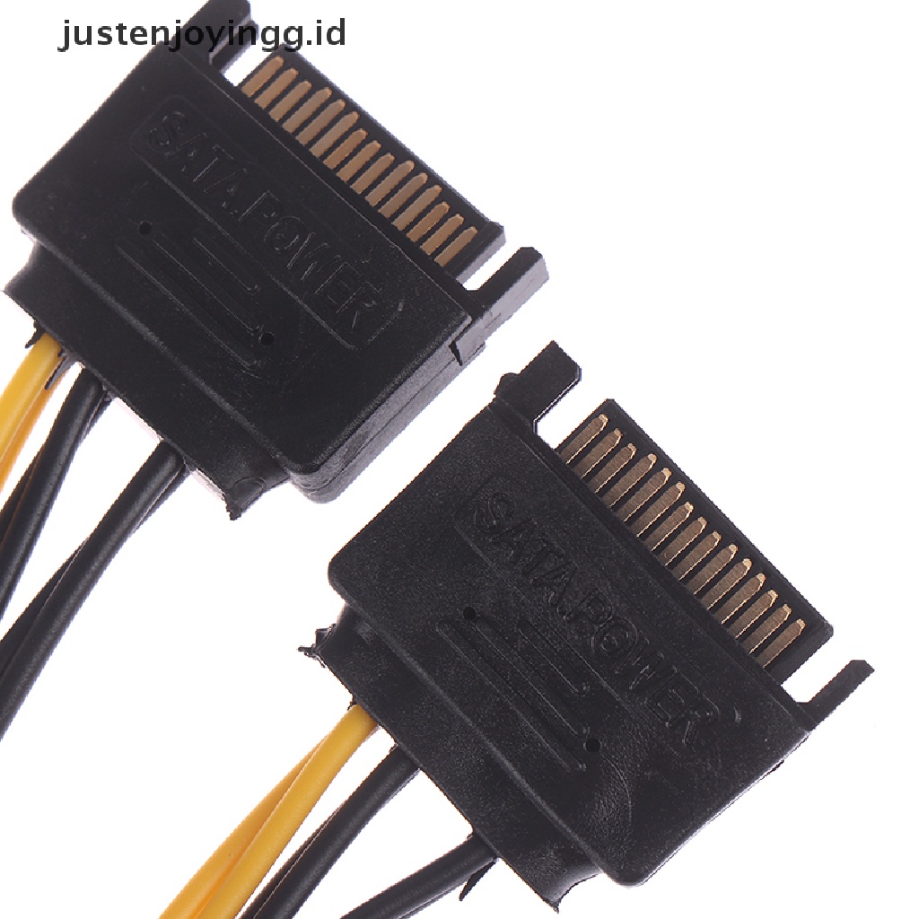 / / Justenjoyingg.id / 15pin Kabel Power SATA Male to 8pin Panjang 20cm Untuk Kartu Grafis PCI-E 6 + 2