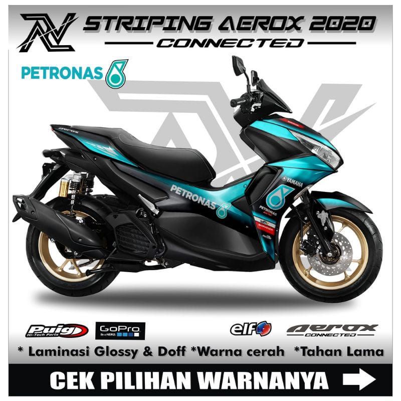 Striping Yamaha Aerox New  2020 Connected Petronas / Sticker Motor Aerox New 155 Connected / stiker 