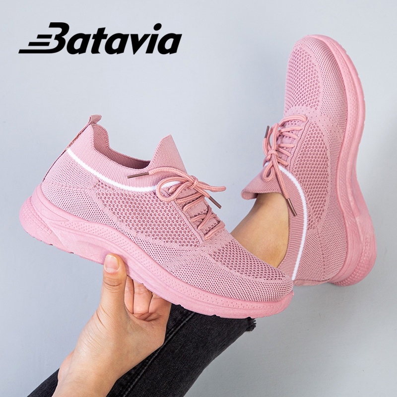 Batavia Sepatu wanita sneakers impor premium perempuan terbaru rajut adem antislip antiaus  olahraga Batavia Fashion Sepatu A137-4