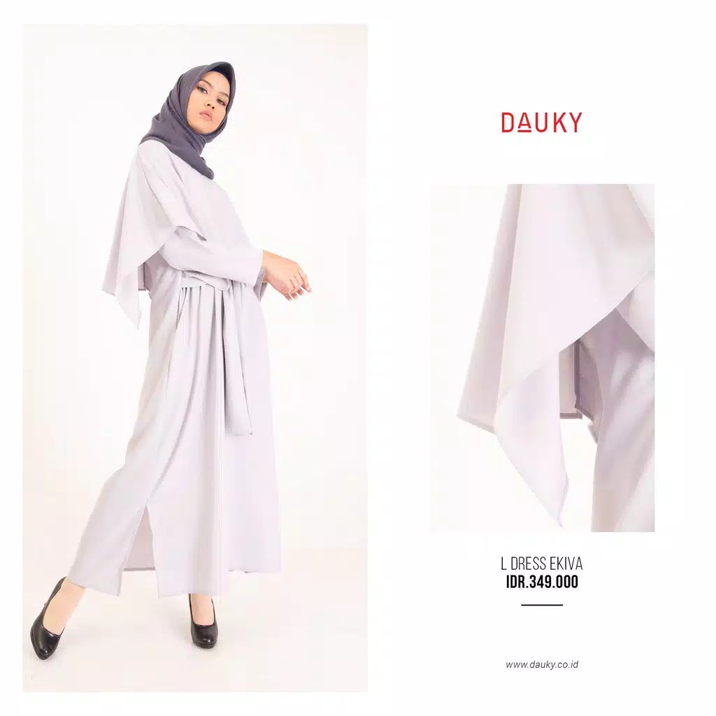 DRESS EKIVA / DRESS DAUKY / GAMIS DAUKY / DRESS HITAM / DRESS ABU / Z833
