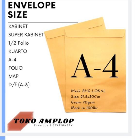 

P7£S Amplop Coklat A-4 ( 21,5x30Cm ) BHG •Model Terkini