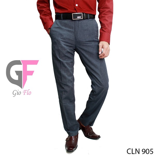 GIOFLO Celana Formal Pria Kantoran Terkini Dark Grey / CLN 905