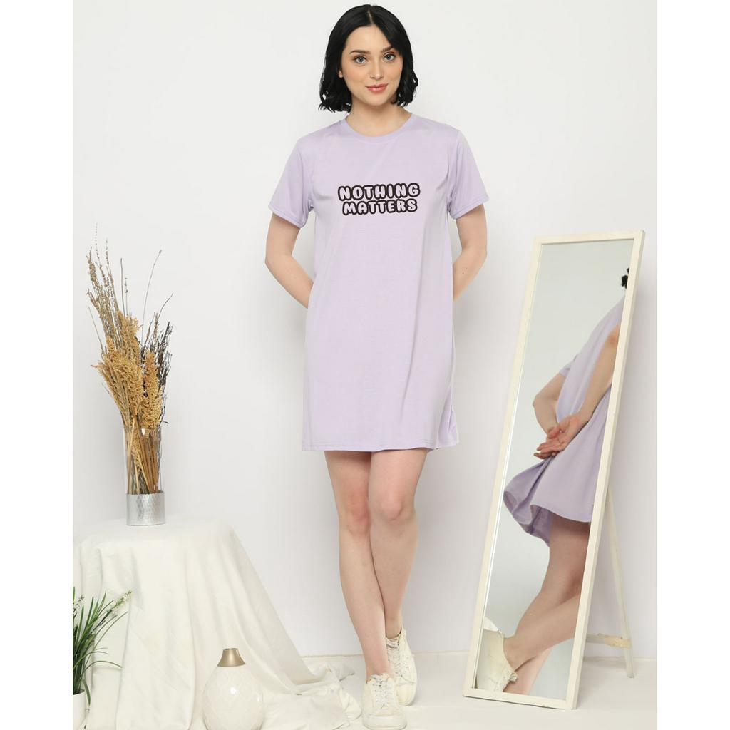 YOURSTYLE1119 - BASIC MINI DRESS NOTHING MATTER TUNIK OVERSIZE TSHIRT KEKINIAN OVERSIZE