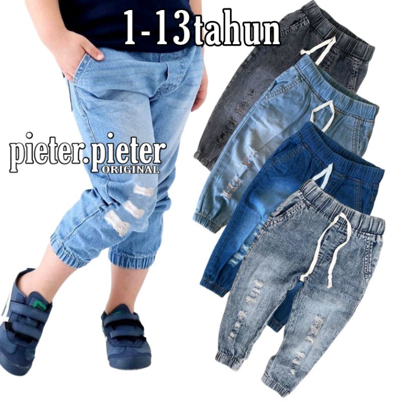 Celana Jeans Anak Celana Anak Jeans Celana joger Anak model Ripped sobek bhan denim usia 1-13tahun