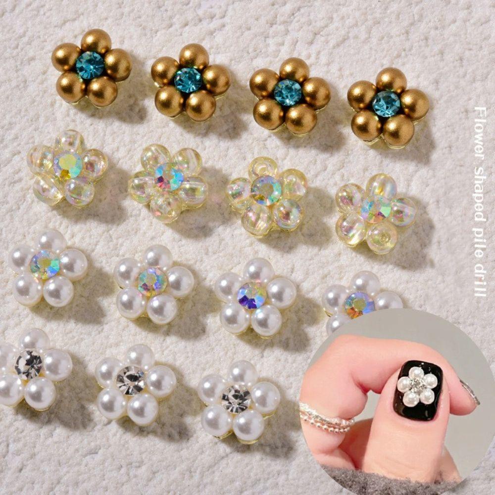 Mxbeauty Nail Art Charms Nail Kecantikan Kuku Salon Nail Art Perhiasan Alloy Charm Mutiara Tumpuk Bor Manicure Aksesoris