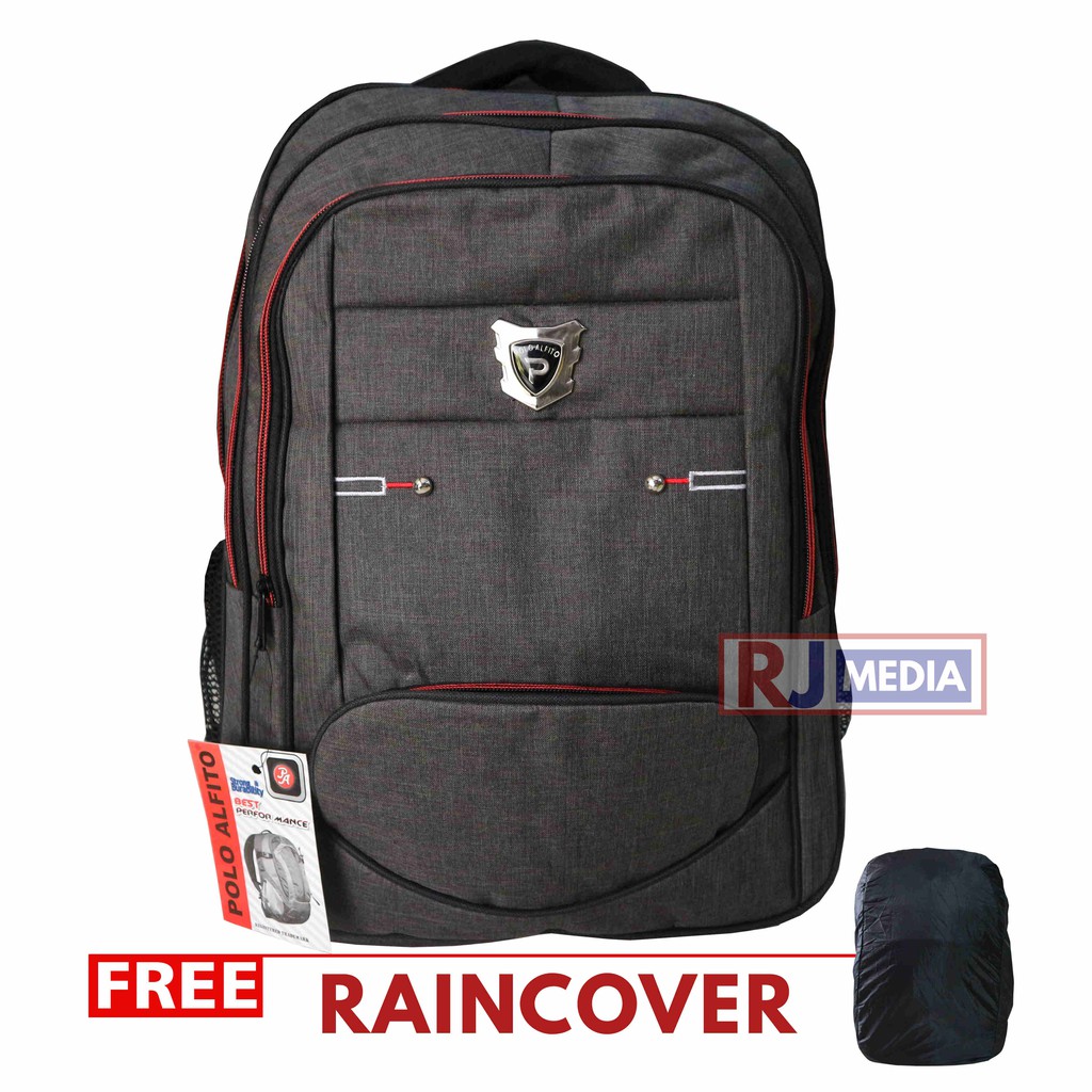 Ransel Pria POLO Bonus Raincover Tas Ransel Polo Alfito Backpack Laptop Tas Punggung Formal Elegant Kerja Kantor Kuat Awet Backpack Sekolah SD SMP SMA Kuliah Kerja Bonus Raincover