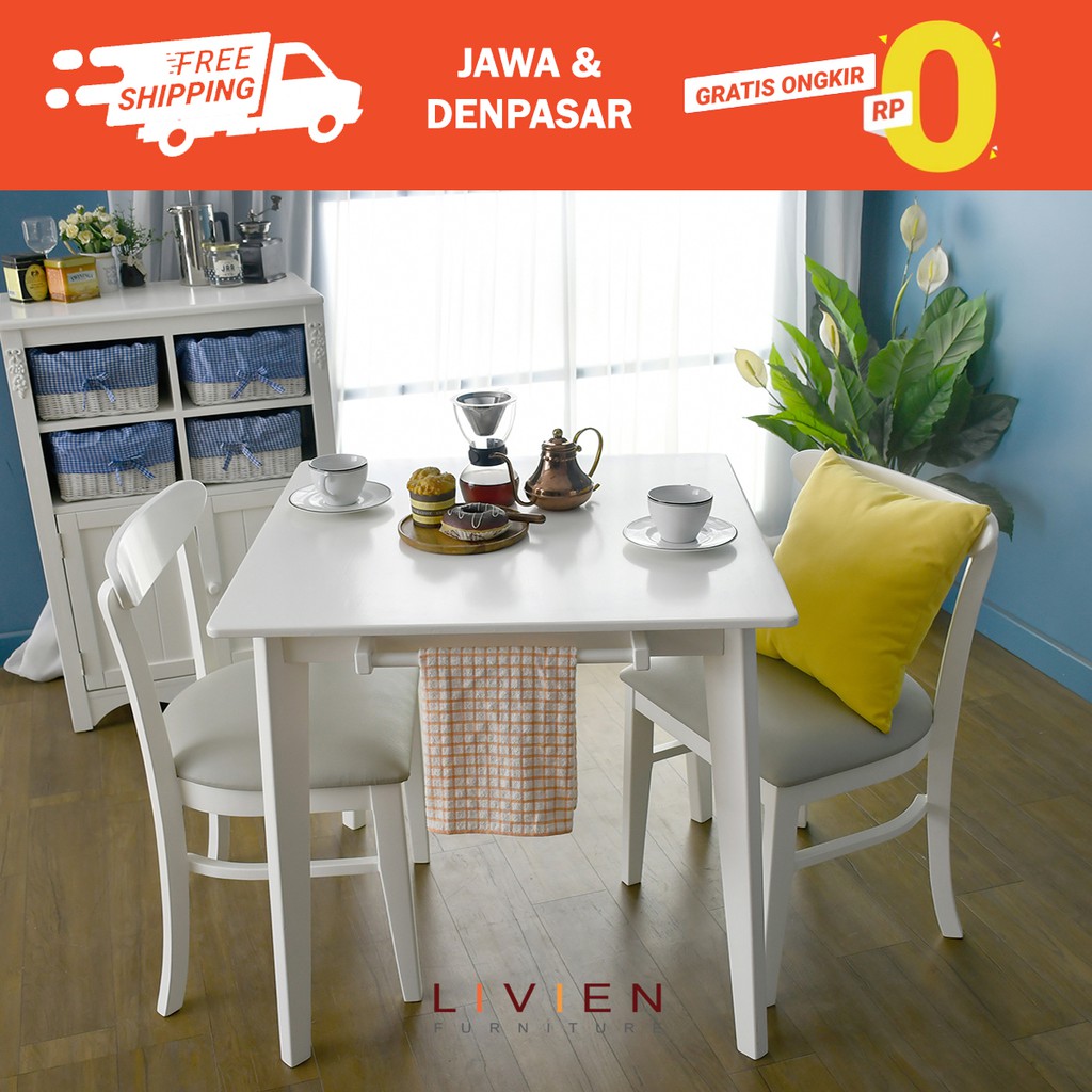 Meja Makan Minimalis Set Murah Nora 750 Livien Furniture 