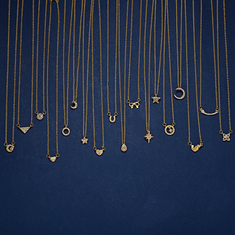 Kalung Rantai Dengan Liontin Bentuk Hati Dan Hewan Untuk Wanita