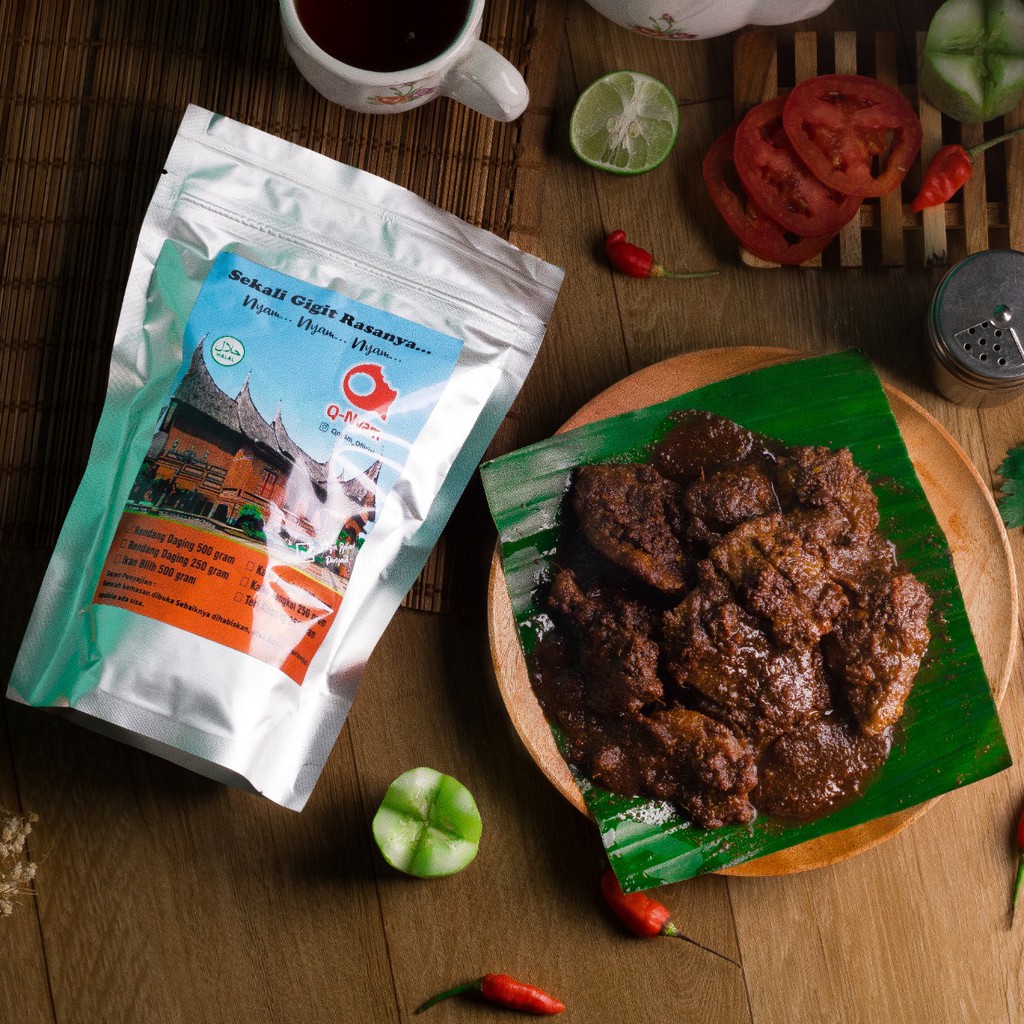 

Rendang Daging Sapi 500Gr Asli Padang Daging Rendang Basah Makanan Siap Saji