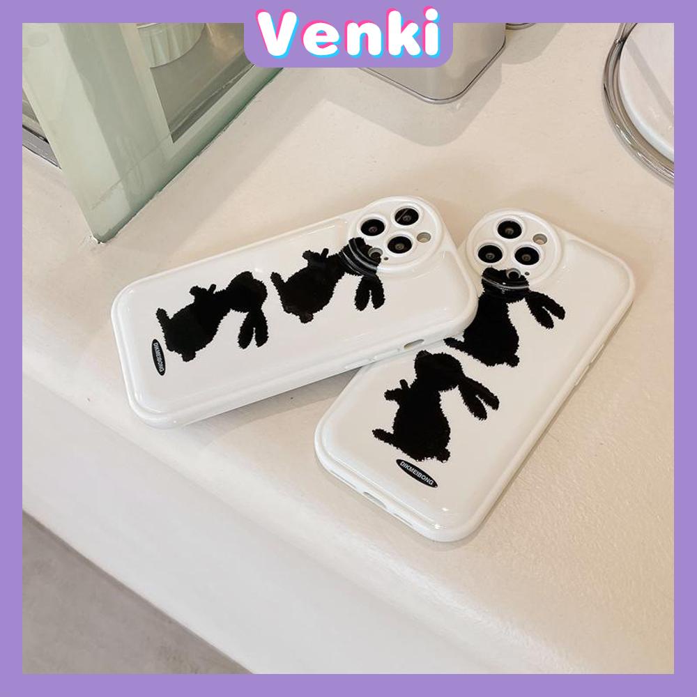 iPhone Case Silicone Soft Case Airbag Shockproof Protection Camera Black Rabbit Cartoon Cute Compatible For iPhone 11 Pro Max 13 Pro Max 12 Pro Max 7Plus xr XS Max