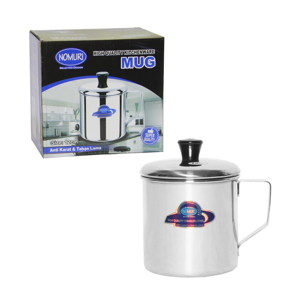 Gelas Cangkir Mug Stainless 12cm Gelas Kopi Nomuri