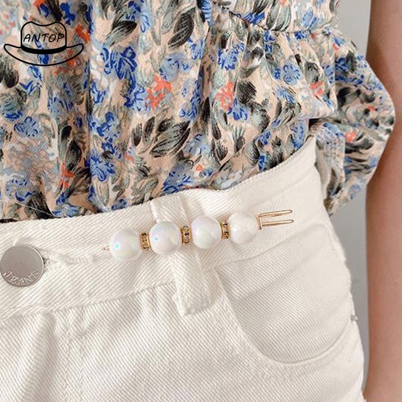 Perhiasan Bros Mutiara Pin Anti-Silau Wanita Aksesoris Fashion ANTOP