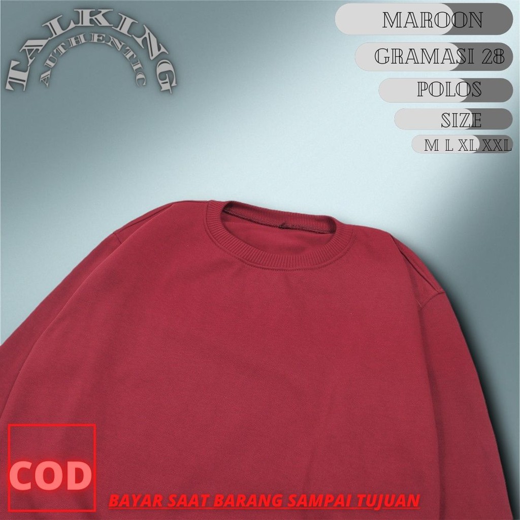 Crewneck Polos Maroon Pria Wanita Sweater Polos Jaket Switer Pria Wanita Jumbo Tebal Cooton Premium