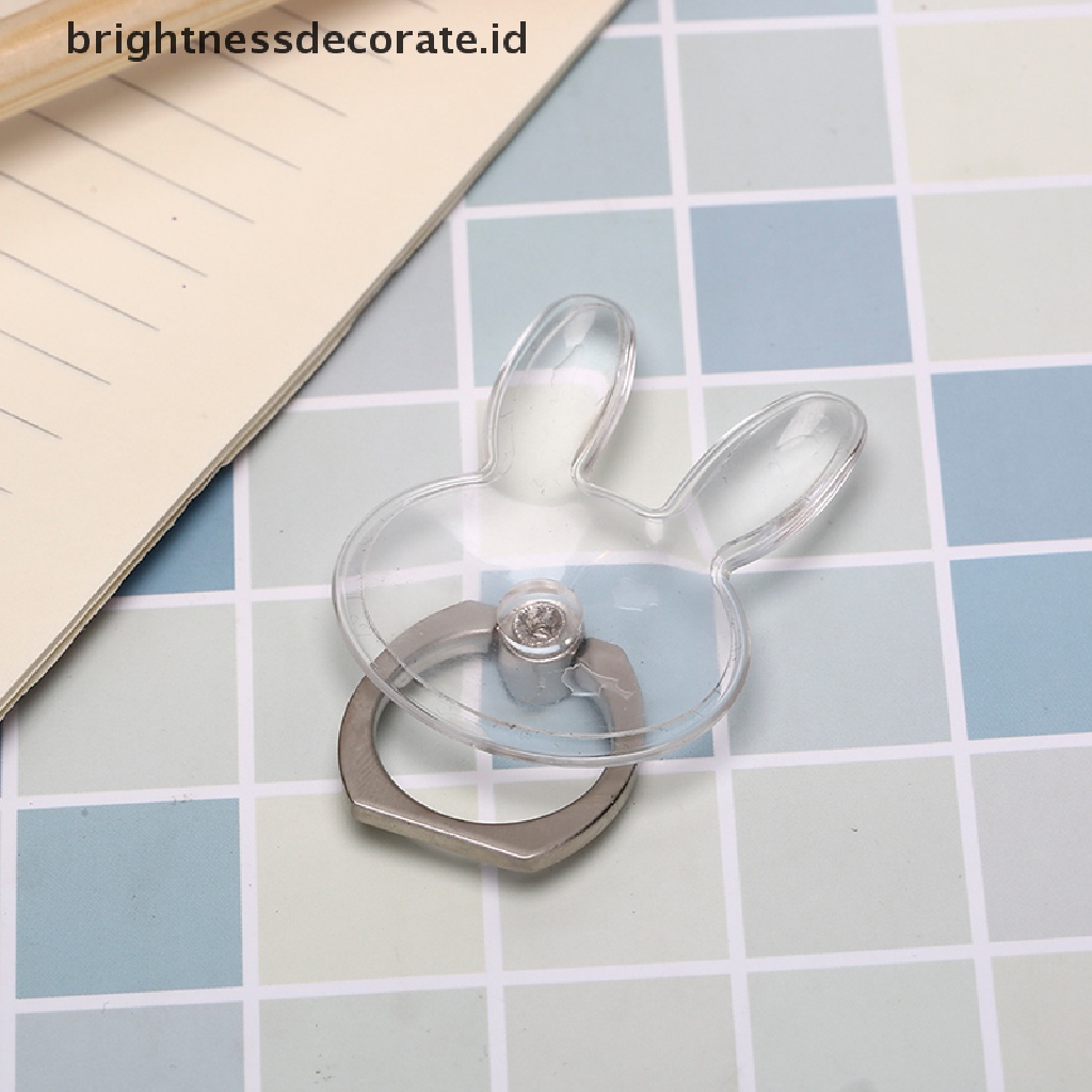 (Birth) 1pc Stand Holder / Dudukan Ponsel Model Cincin Transparan Dapat Berputar