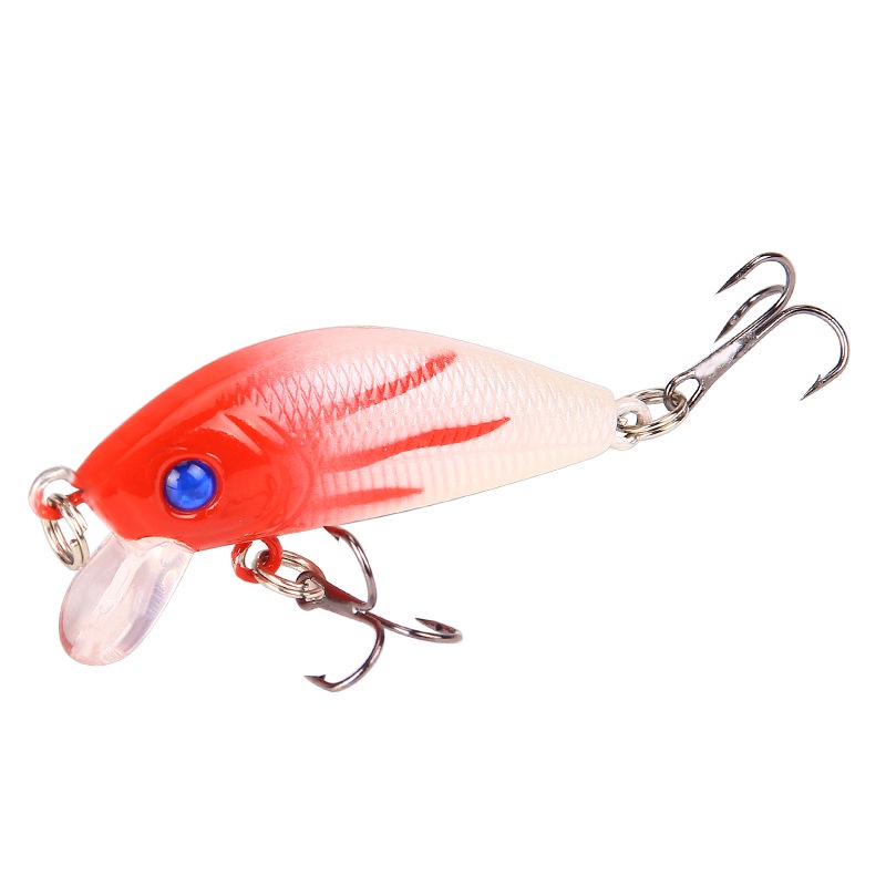 Umpan Pancing Ikan 5cm 4.2g Sinking Minnow 3D 35 Warna Bahan Plastik Dengan 2 Kail Umpan Casting