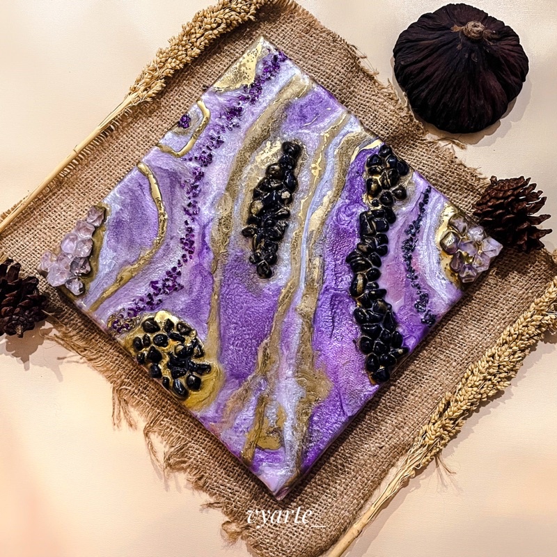 

custom art canvas / custom lukisan / resin art canvas / geode resin art crystal