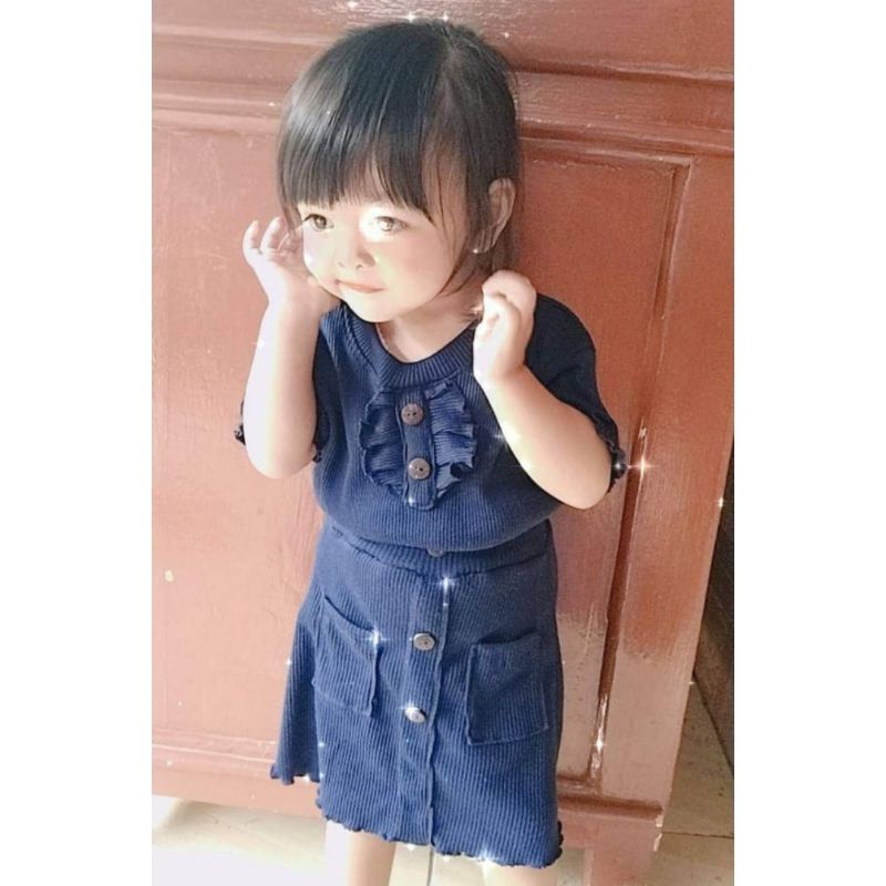 ROK MINI Raisa 1-4 Tahun ROK RIB ANAK Perempuan / Rok Knite Premium / Rok Kancing Batok