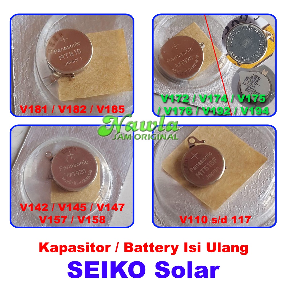 Kapasitor Battery Isi Ulang Jam Tangan Seiko Solar