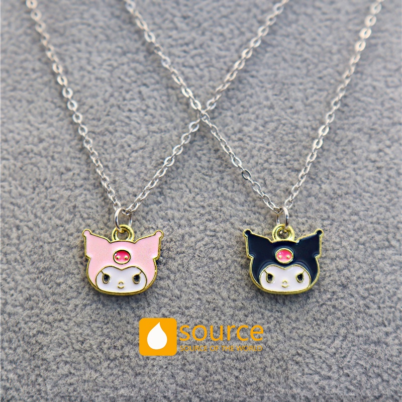 Kalung Dengan Liontin Kartun Beruang Kuromi Bahan Stainless Steel Untuk Wanita