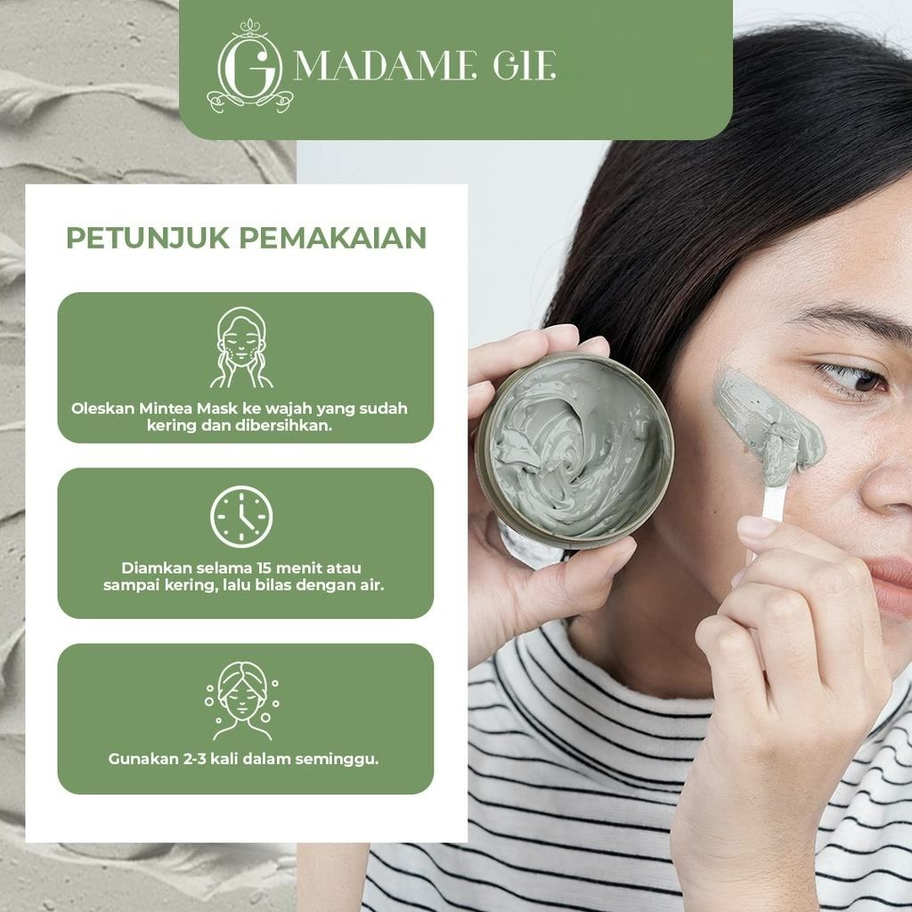 ★ BB ★ Madame Gie Porecelain Mintea Mask - Masker Pori Pori Kecil Minimalis Bebas Jerawat