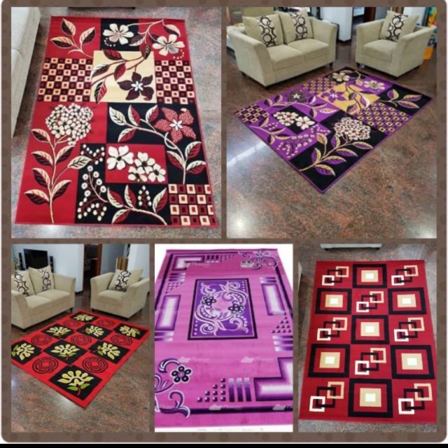 Preloved karpet permadani ungu ukuran 150 x 200 sudah loundry