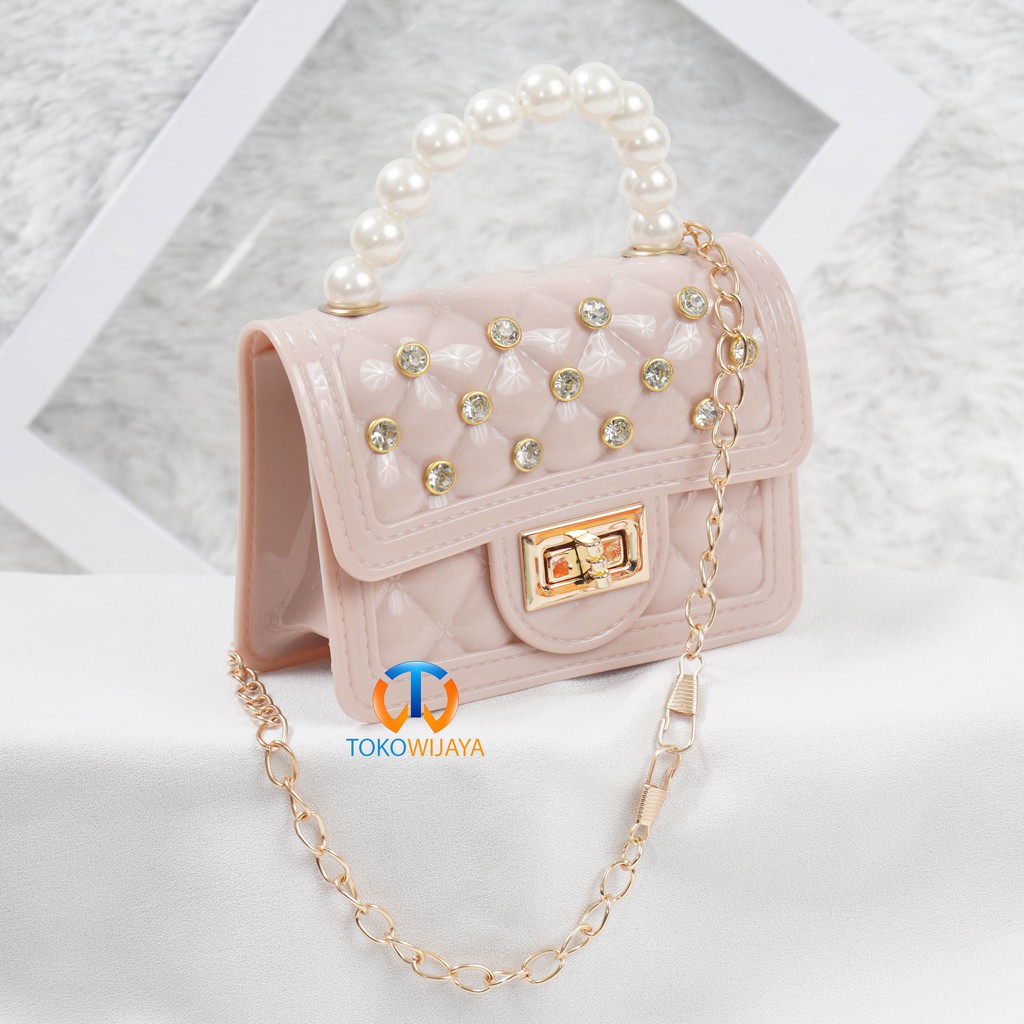 Tas Jelly Glossy Mini Classic Diamond Pearl | Tas Jelly Mini Rubber