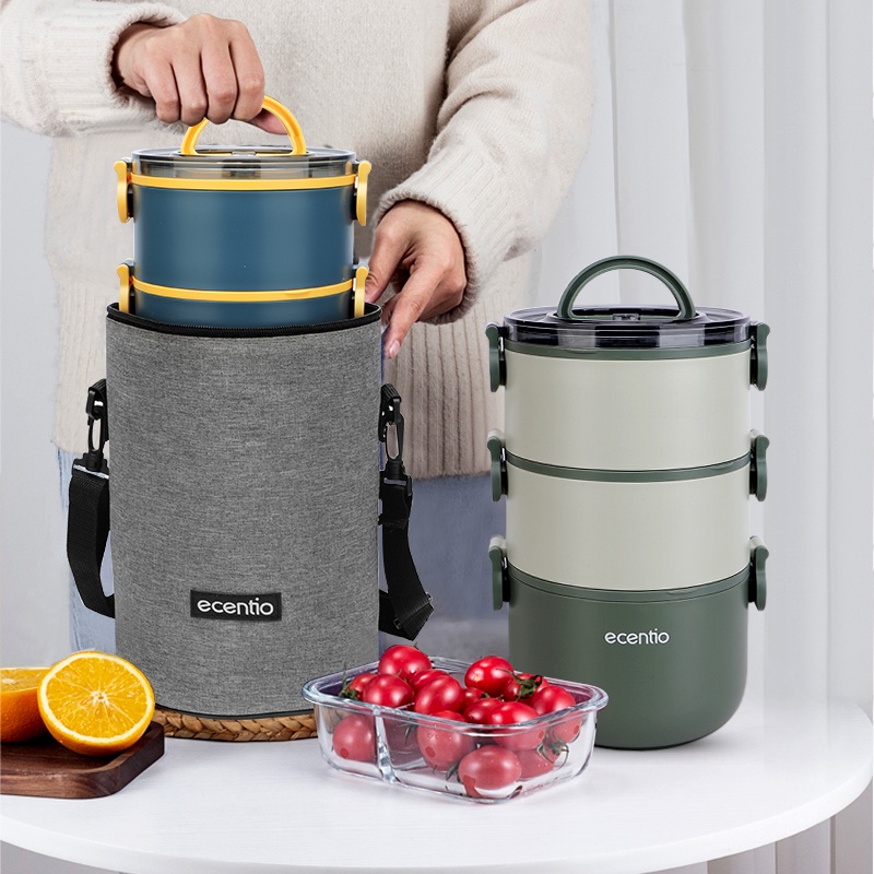 ecentio tas bekal makanan Tote bag lunch bag totebag Tas piknik Lunch Cooler Bag anti Panas