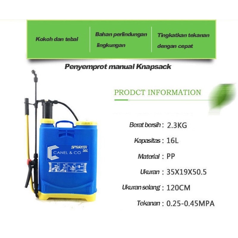 CANEL &amp; CO Tangki Sprayer Pompa MANUAL 16 Liter Tengki Alat Semprotan Hama Padi Pertanian