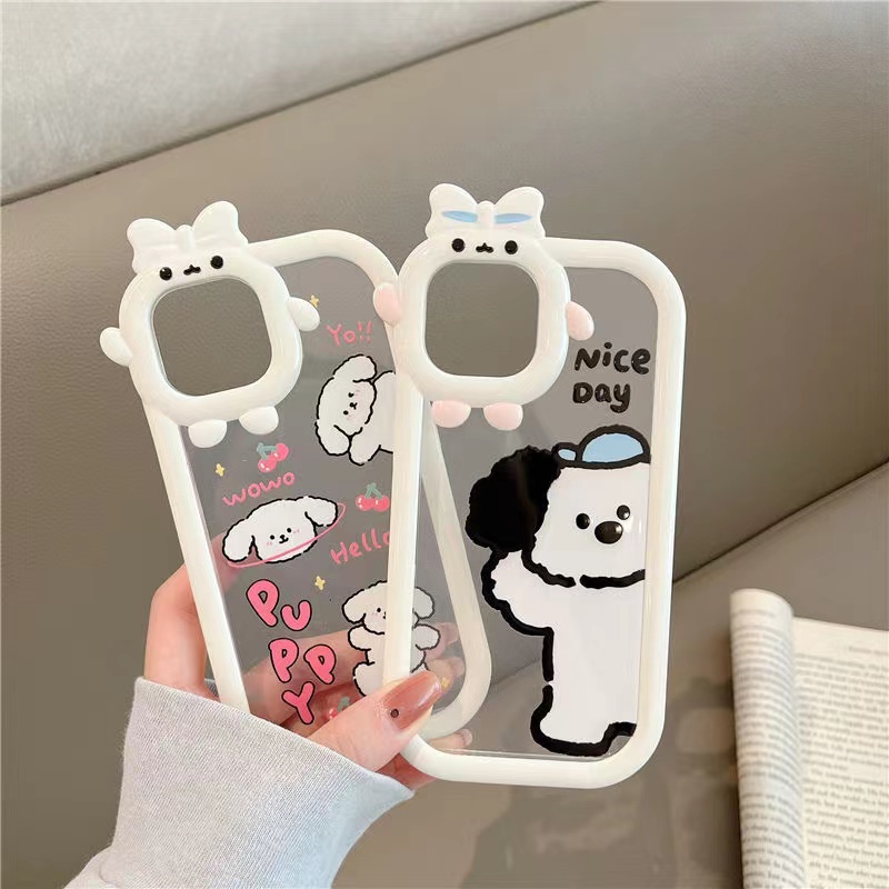 Soft Case TPU Motif Anak Anjing Untuk iPhone 13 13pro 13prm 11 7Plus 8Plus Xr XS 13 12pro Max