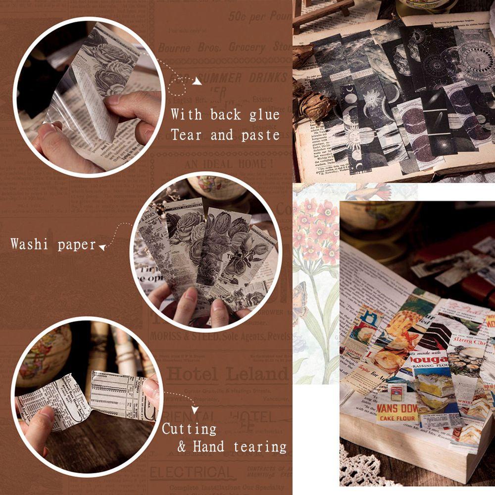 Preva 45pcs Stiker Alat Tulis DIY Vintage Collage Art