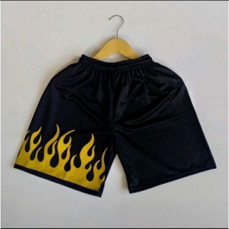 Tartan celana pendek pria dewasa-Api kuning