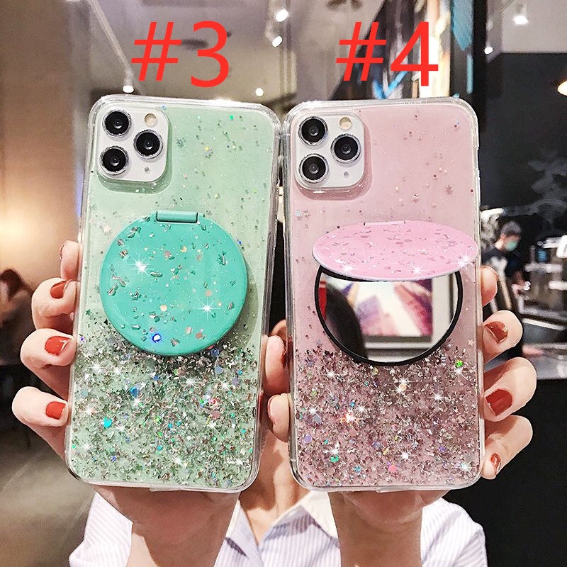 4Colors！Casing Mirror Case iPhone 6 6S 7 8 + Plus SE 2020 11 12 Pro Max X XR XS Max Glitter Starry Sky