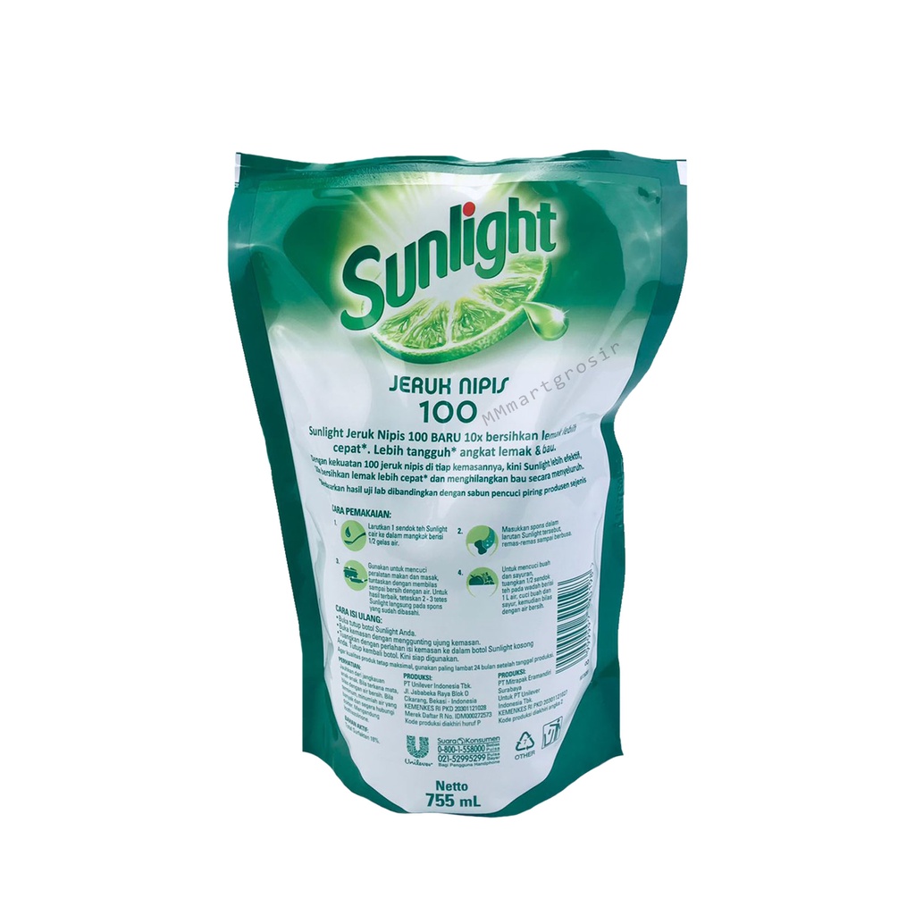 SUNLIGHT CAIRAN CUCI PIRING 100 JERUK NIPIS 650ML