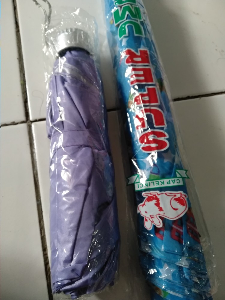 Payung Lipat 3 Silver Polos Promosi Warna Warni -l3018d