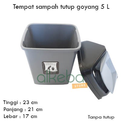 Tong sampah Tempat sampah tutup goyang 5 Ltr