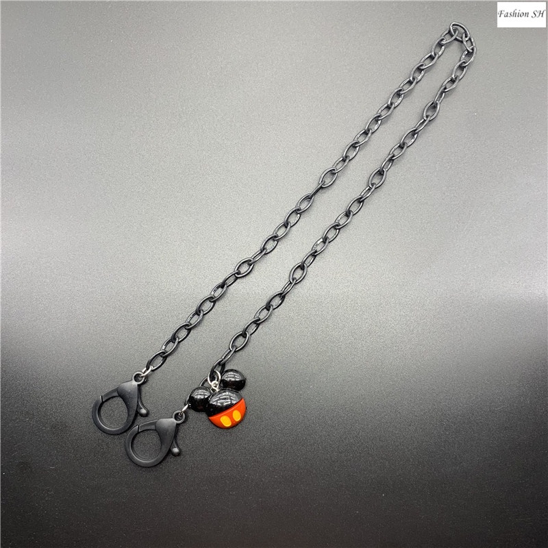 Kalung Rantai Dengan Liontin Topeng Mickey Mouse Lucu Bahan Akrilik Anti Hilang Untuk Wanita M60055