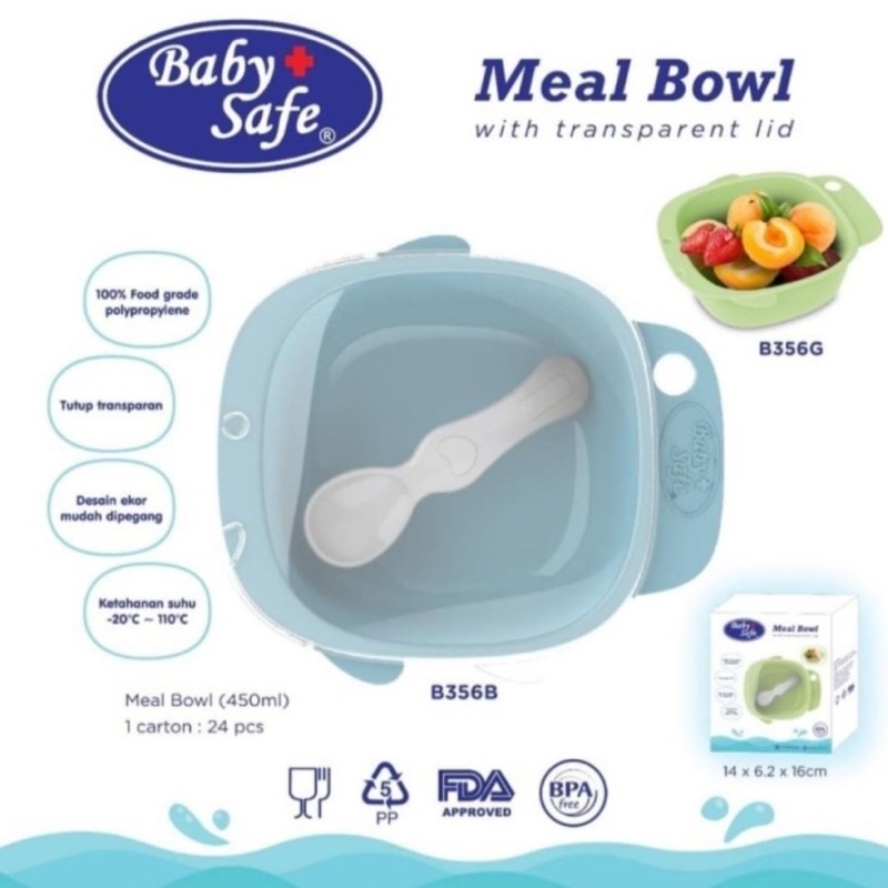 Baby safe Meal Bowl with transparent lid Babysafe silicone bowl