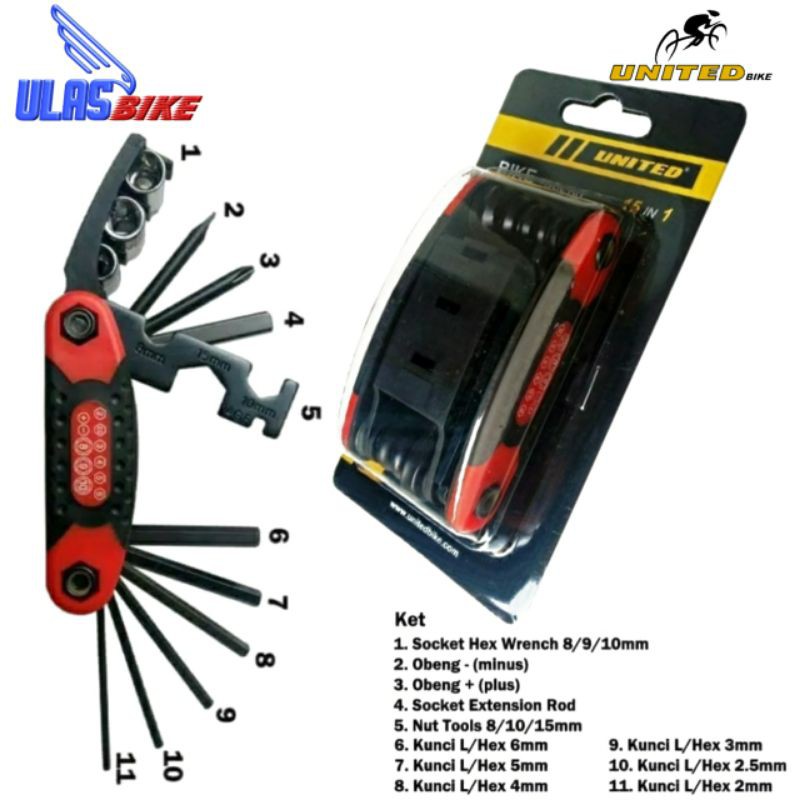 Kunci L Set UNITED Original Sepeda Universal