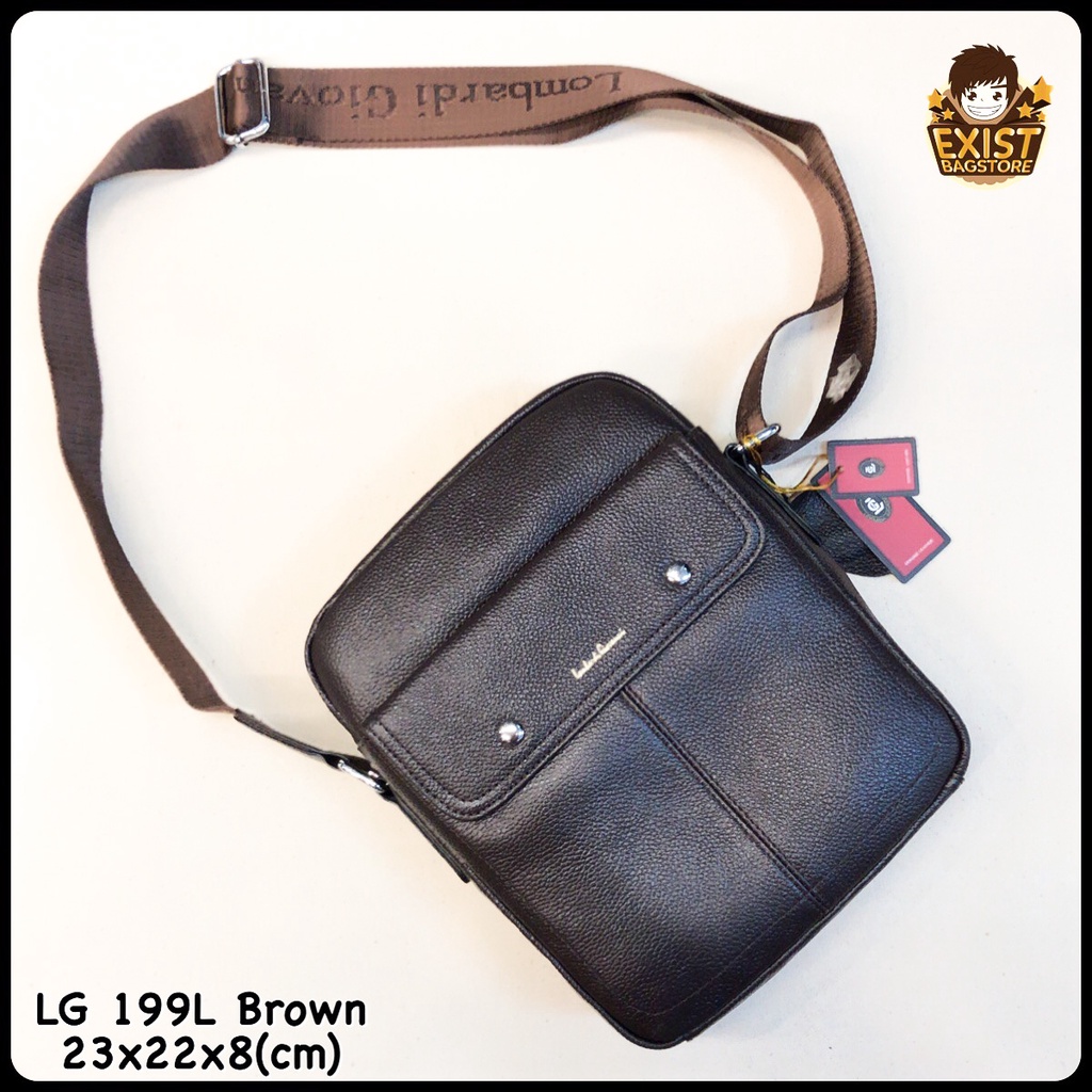 tas pria original lombardi giovanni 199 series bahan asli kulit tas original