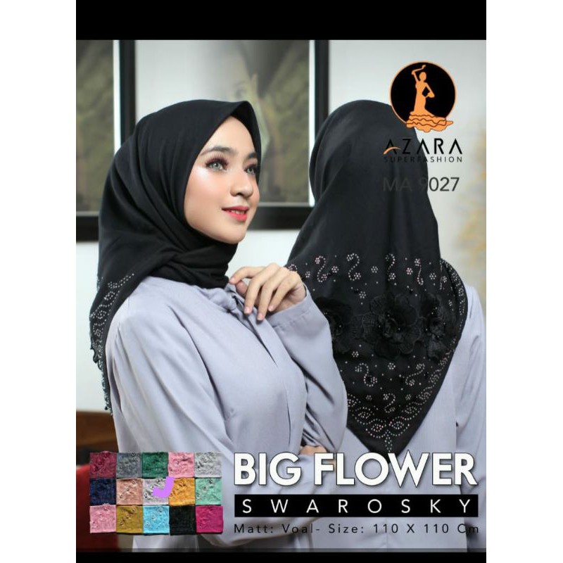 JILBAB SEGI EMPAT MOTIF BUNGA