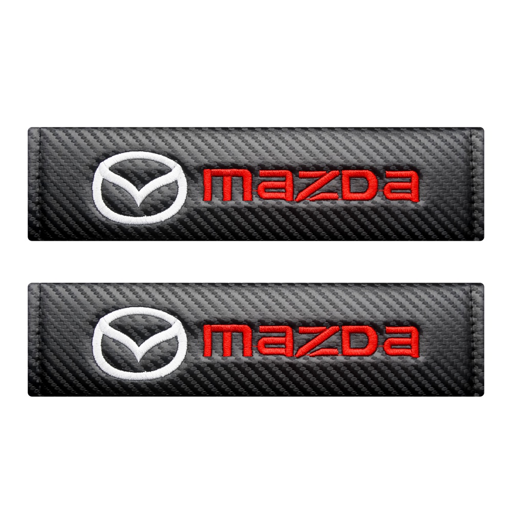 2pcs Cover Sabuk Pengaman Mobil Bahan Carbon Fiber Untuk Mazda 2 3 5 6 Atenza CX5 CX7 CX8