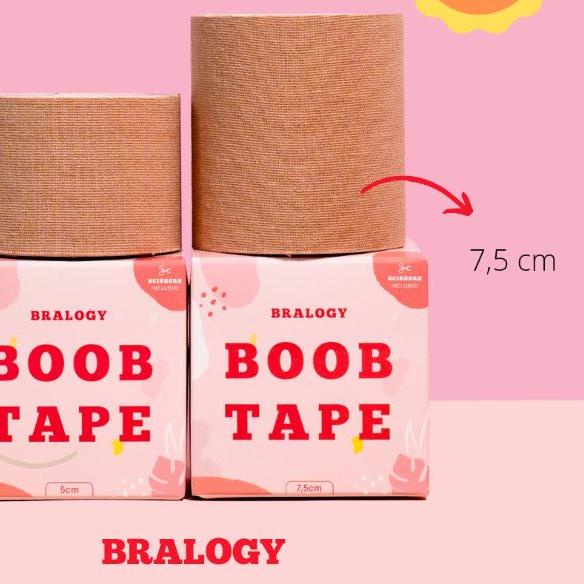 ✪ Bralogy - Bra Tape / Boob Tape / Body Tape 5m x 7.5cm - FREE GUNTING & NIPPLE COVER ✬