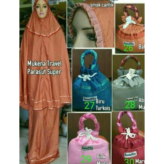 Mukena Mukenah Rukuh Sholat Wanita Cewek Parasut Loufie Tebal Lembut