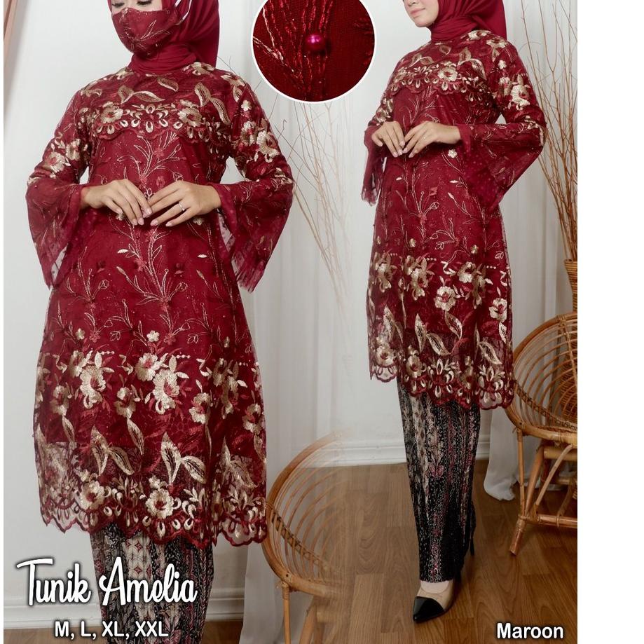 TrxXx4X8--TUNIK KEBAYA MODERN AMELIA - ATASAN TUNIK TILE - KEBAYA BROKAT - KEBAYA KONDANGAN TERBARU 