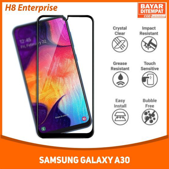 Tempered Glass 6D For Samsung Galaxy A20 Full Layar Full Cover Full Glue