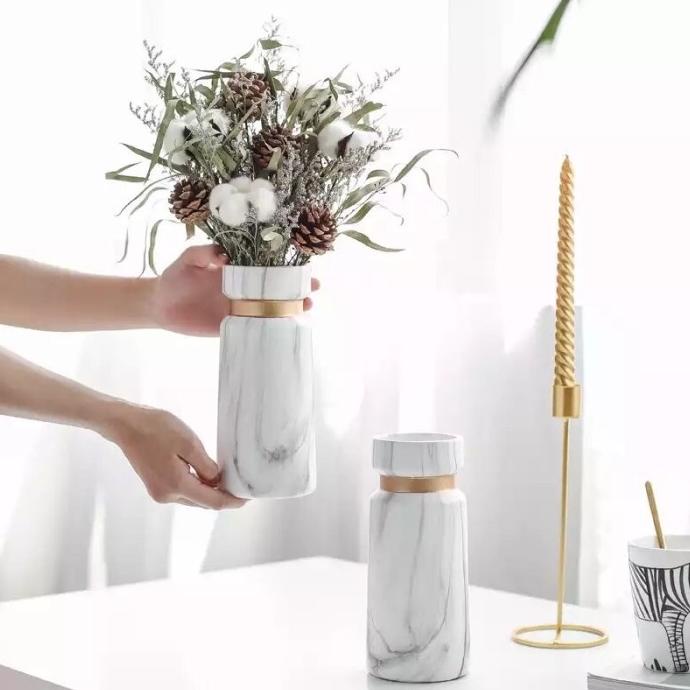 vas bunga keramik putih vas bunga marble vas bunga cantik