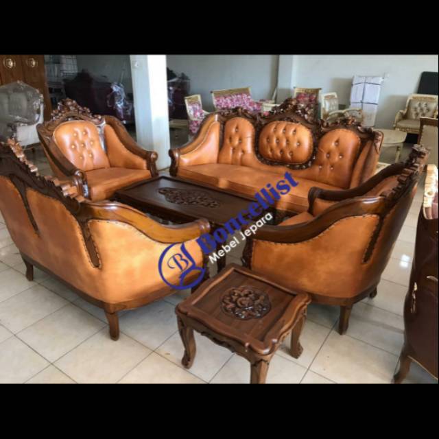 Kursi tamu sofa romawi ganesa kayu jati asli jepara